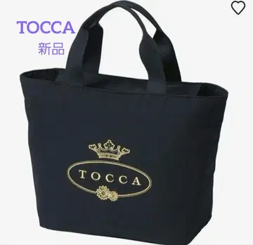 [ 미사용 새상품 ] TOCCA 로고 나일론 토트백 블랙 로고 자수
