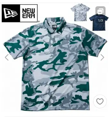 새상품급 뉴에라 NEW ERA 골프 반팔 피케 셔츠 카모플라주