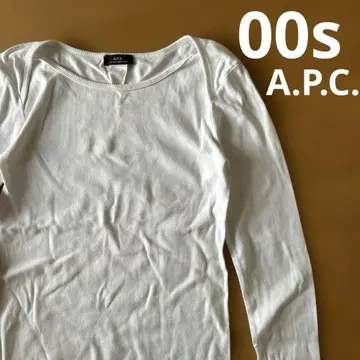 00s A.P.C 빈티지 화이트 긴팔 티셔츠 y2k 일본제 상의 헤이세이