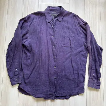BANANA REPUBLIC 퍼플 린넨 셔츠 XL