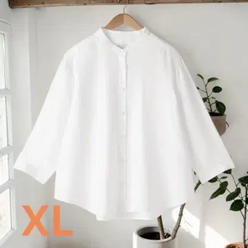 무인양품 린넨 워싱 7부 소매 블라우스 화이트 XL