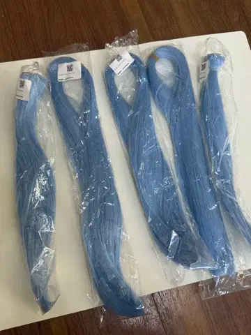인형 가발 소재 스카이블루