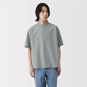 [ 무인양품 ] 냉감 헨리넥 반팔 면 T셔츠