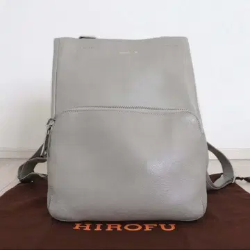 HIROFU 히로후 람포 가죽 럭색 백팩 라이트 그레이