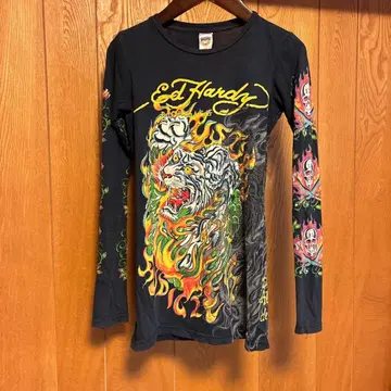 EdHardy 에드하디 티셔츠 롱티 스컬 호랑이 USA제 y2k