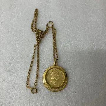 골드 도금 코인형 목걸이