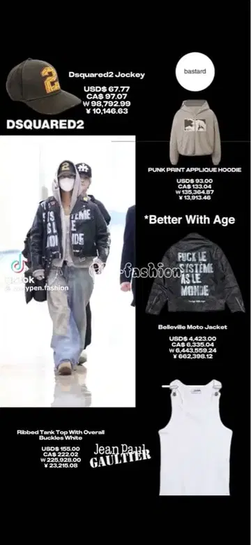 ENHYPEN 니키 착용 Jean Paul Gaultier 탱크탑