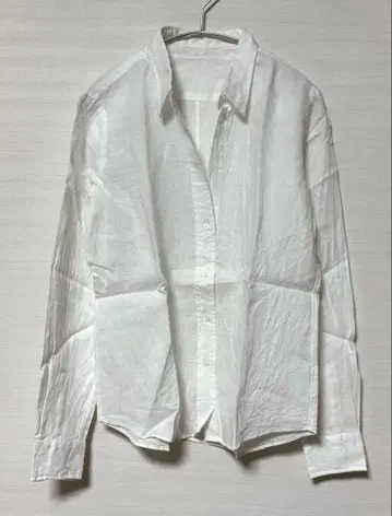 가마쿠라 셔츠 린넨 100% 화이트 셔츠 긴팔 새상품 여성용 M 상당