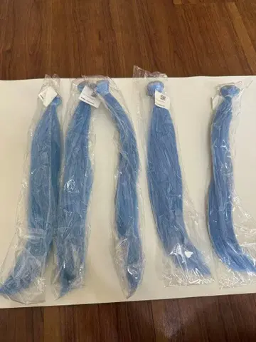 인형 가발 소재 스카이블루