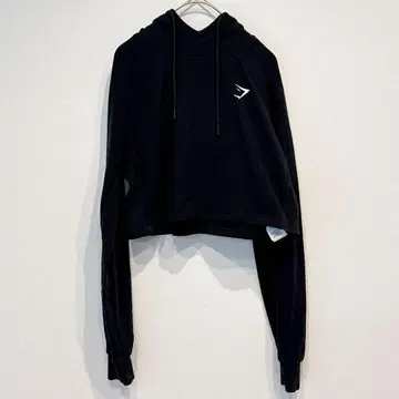 짐샤크 크롭 기장 풀오버 후디 무지 S 블랙 면