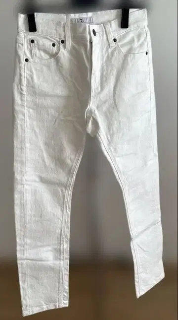 +J 화이트 데님 팬츠 UNIQLO 여성용 봄/여름/가을 질 썬더