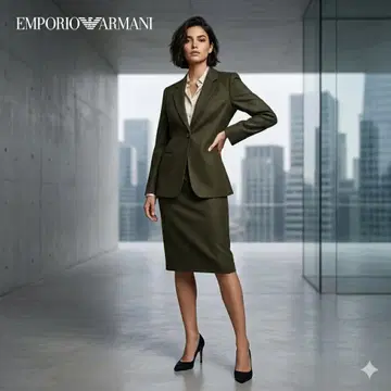 EMPORIO ARMANI 올리브 그린 스커트 수트