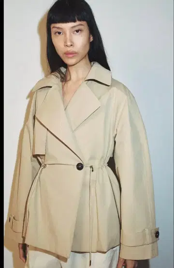 ZARA 조절 가능한 허리 숏 트렌치코트 S 택 포함 새상품