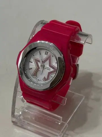 새상품급 CASIO Baby-G 핑크 별 모티브 손목시계 BGA-103