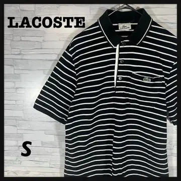 LACOSTE 라코스테 보더 피케 셔츠 3 일본제 면100% 블랙