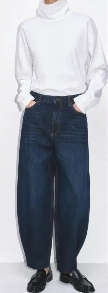 하이라이즈 배럴핏 데님 팬츠 32