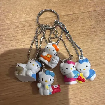 레트로 헬로키티 키티 스트랩 키링 피규어