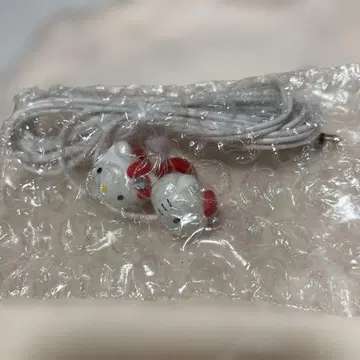 헬로키티 이어폰 화이트 레드