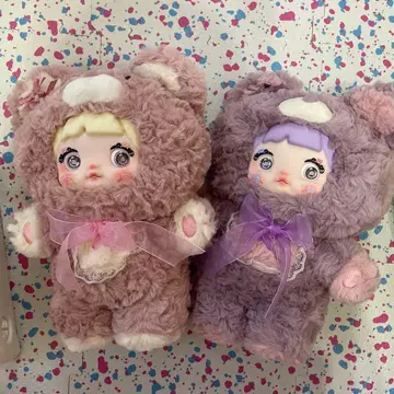nommi 오야스미곰 400% 핑크 반월 노미짱 보라색 야곡 세트