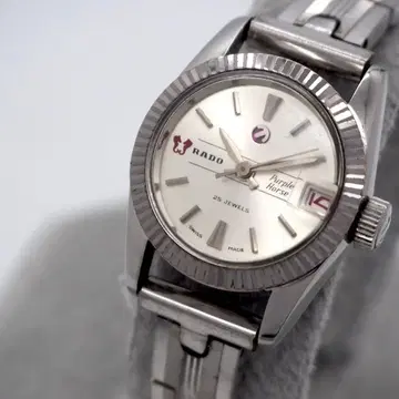 693 가동 RADO 시계 여성용 자동 와인딩 퍼플 호스 라도 데이트