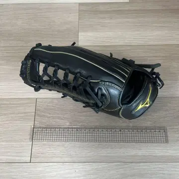 왼손용 Mizuno 야구 그로브 블랙 레이스업