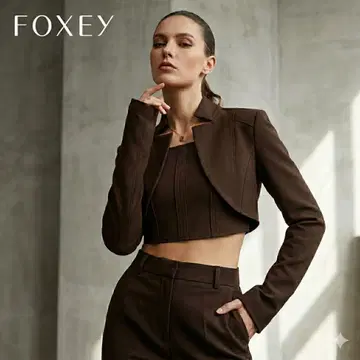 [ 새상품급 ] FOXEY BOUTIQUE 숏 기장 자켓 볼레로 브라운