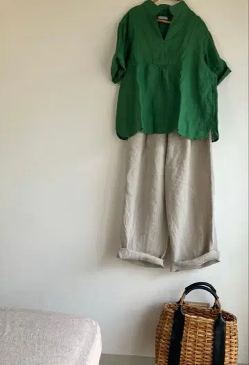 포그린워크 린넨 풀오버 셔츠