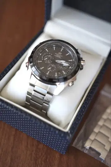 CASIO EDIFICE 5263P JA 솔라 전파 손목시계 블랙 다이얼