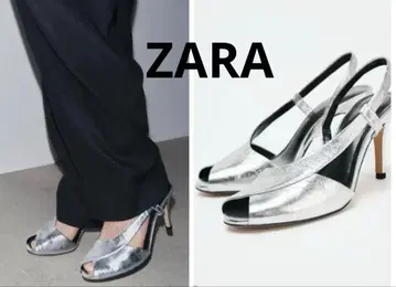 ZARA 메탈릭 스트랩 뮬 미사용 새상품