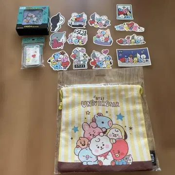 BT21 스티커 세트와 복조리, 포켓 소프