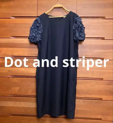 Dot and striper 원피스 네이비 차일드우먼 드레스