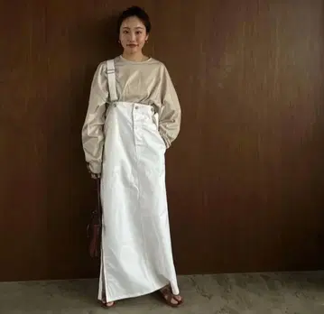 ETRE TOKYO 데님 하이라이즈 서스 스커트