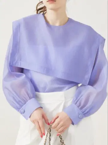 ROUGE VIF 시어 세일러 카라 블라우스