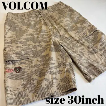 VOLCOM 디지털 카모 디자인 카고 하프 팬츠 30인치