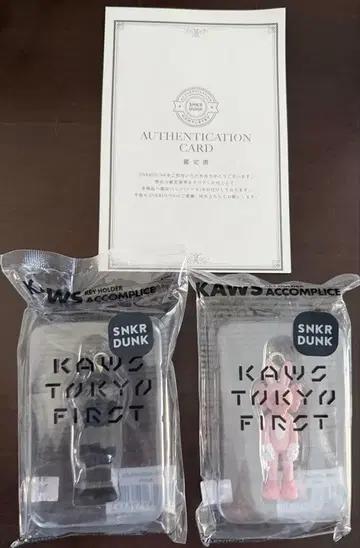KAWS TOKYO FIRST 키링 참 핑크 블랙 2개 세트