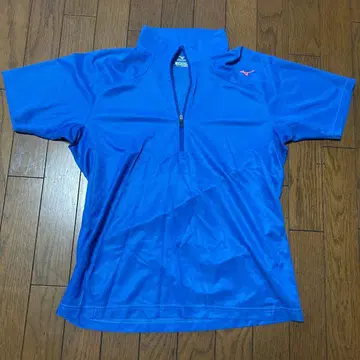 Mizuno 파랑 지퍼 피케 셔츠 반팔