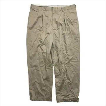 90s L.L.Bean 2턱 치노 팬츠 W38 베이지 초와이드 밑단 더블