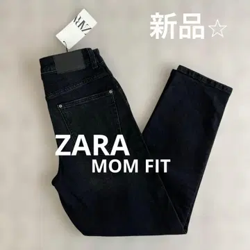 새상품 ZARA MOM FIT 하이라이즈 데님 팬츠 슬림 36