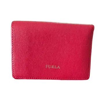 새상품급 훌라 FURLA 3단 폴더형 지갑 핑크 금 로고
