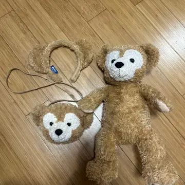 더피 머리띠 봉제 인형 미니백 세트