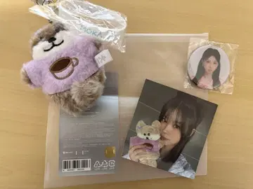 ILLIT 모카 봉제 인형 러버 밴드 캔뱃지 세트