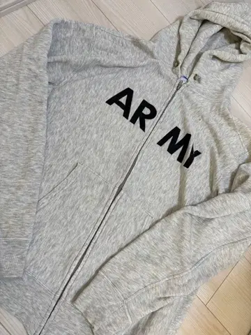 그레이 AR MY 프린트 집업 후드티