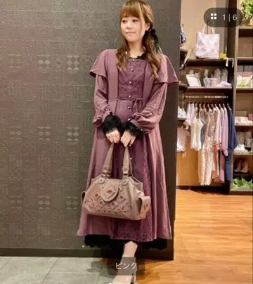 axes femme 바이컬러 레트로 원피스 레이스 롱 고스로리 아마로리