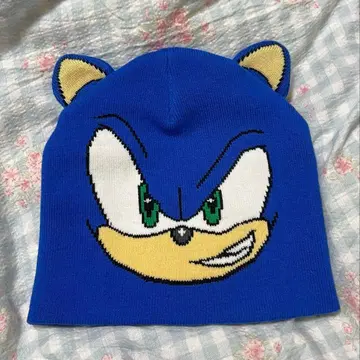 소닉 sonic 캐릭터 니트 모자 귀 포함 y2k H&M