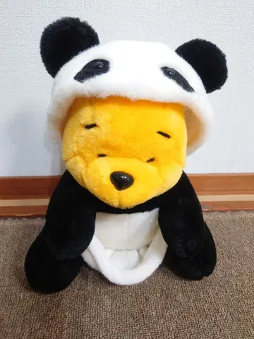 푸우 팬더 모자 봉제 인형 약 30cm