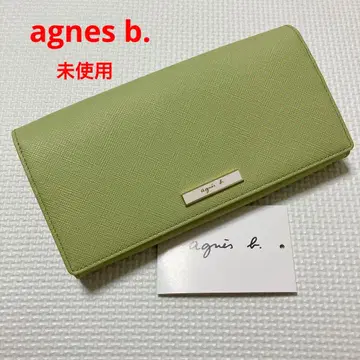 미사용 레어 agnes b. 에네스베 가죽 장지갑 마스카트