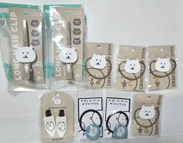 나가노 마켓 헤어 클립 머리끈 (곰) 세트
