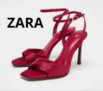 ZARA 새틴 앵클 스트랩 하이힐 샌들 미사용 새상품