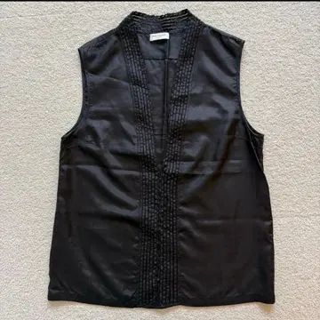 Dries Van Noten 실크 100% 베스트 38 블랙 V넥