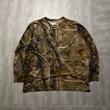 00s REALTREE 리얼트리 올 패턴 오버 사이즈 긴팔 셔츠 롱t